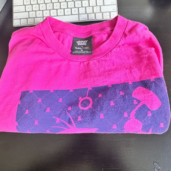 Teddy Fresh x Looney Tunes Sylvester Tweety Pink Long Sleeve Graphic Shirt M - Picture 6 of 10